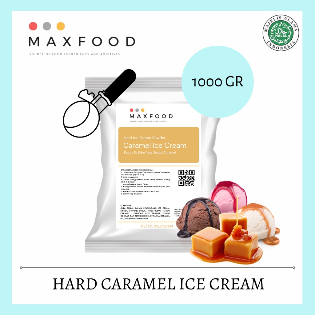 

MAXFOOD - Hard Salted Caramel Ice Cream / Bubuk Es Krim Rasa Karamel 1 Kg