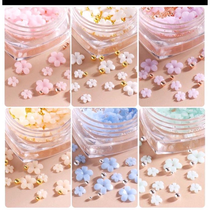 NAIL FLOWER 3D RESIN HIASAN BUNGA 3D TIMBUL WEDDING NAILS