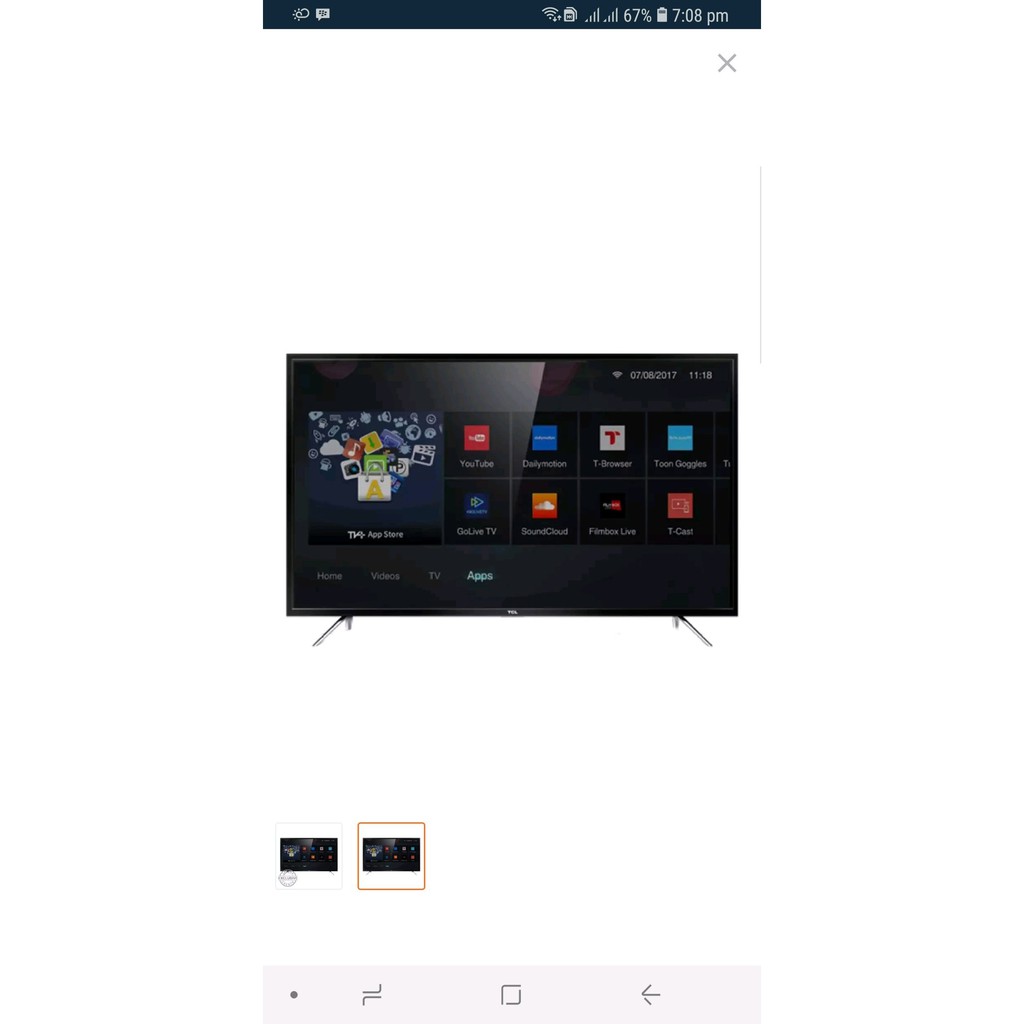 Jual  TCL 40 inch Smart LED FHD TV   40S62  Limited