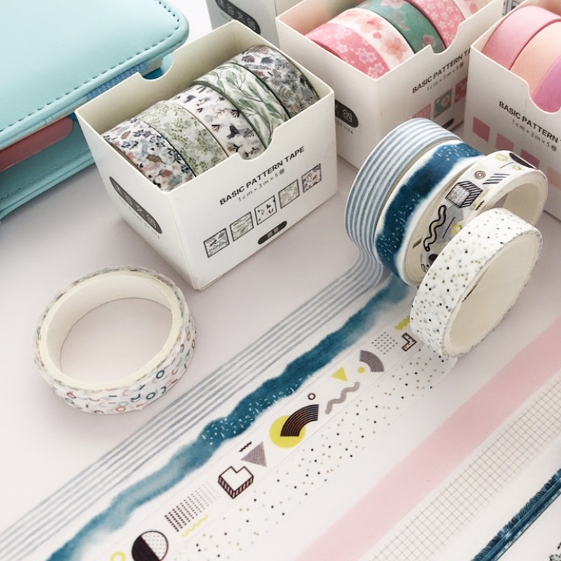 5 Roll/set Washi Tape Scrapbooking Tape for Scrapbooking DIY School Office Supplies Student Cute Gift