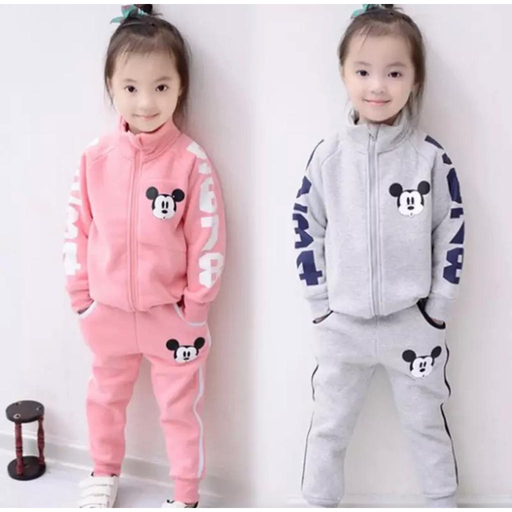 SETELAN JAKET ANAK PEREMPUAN JAKET MIKI MOUSE 1-5 TAHUN SWEATER JAKET JOGGER ANAK PEREMPUAN TERBARU