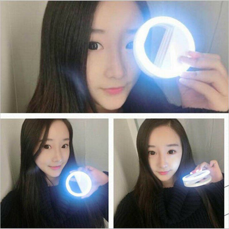 Ringlight ring lampu led selfie menyala pencerah mempercantik gambar foto video bulat kamera hp smartphone