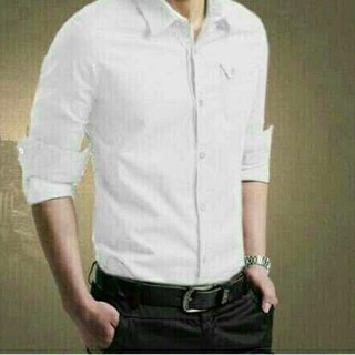 Sellertop Miller Kemeja Pria Polos  Panjang Slim Fit 