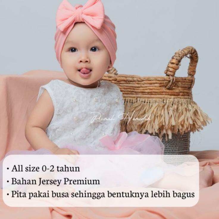 Ready⭐ DF0.TB TURBAN PITA POLOS KERPUS BAYI PEREMPUAN LUCU PENUTUP KEPALA BABY PREMIUM CIPUT BANDANA