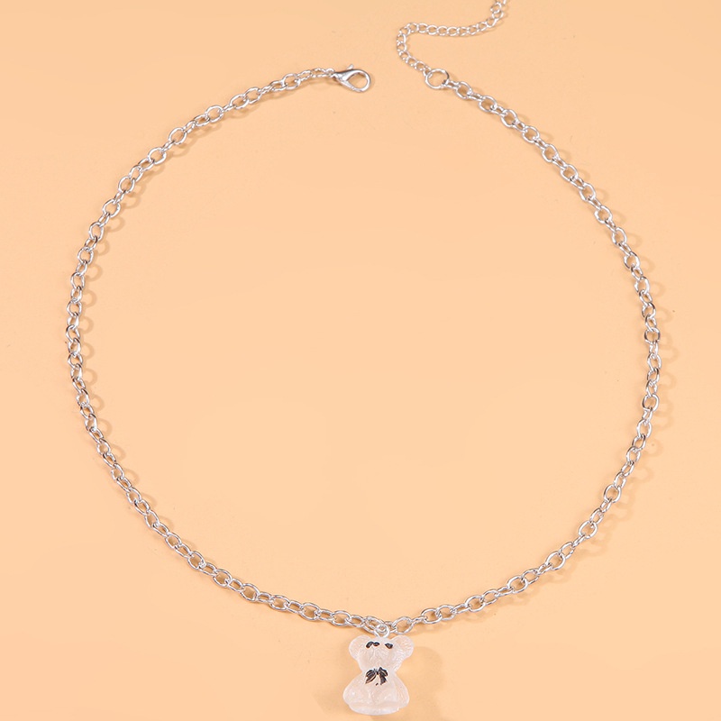Kalung Dengan Liontin Bentuk Beruang Bahan Resin Alloy Untuk Wanita