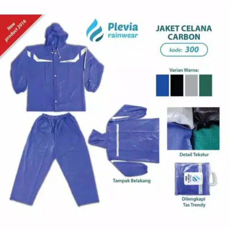 Jas Hujan Jaket Celana Plevia Carbon 300 Jas Hujan Dewasa Murah Jas Hujan Termurah