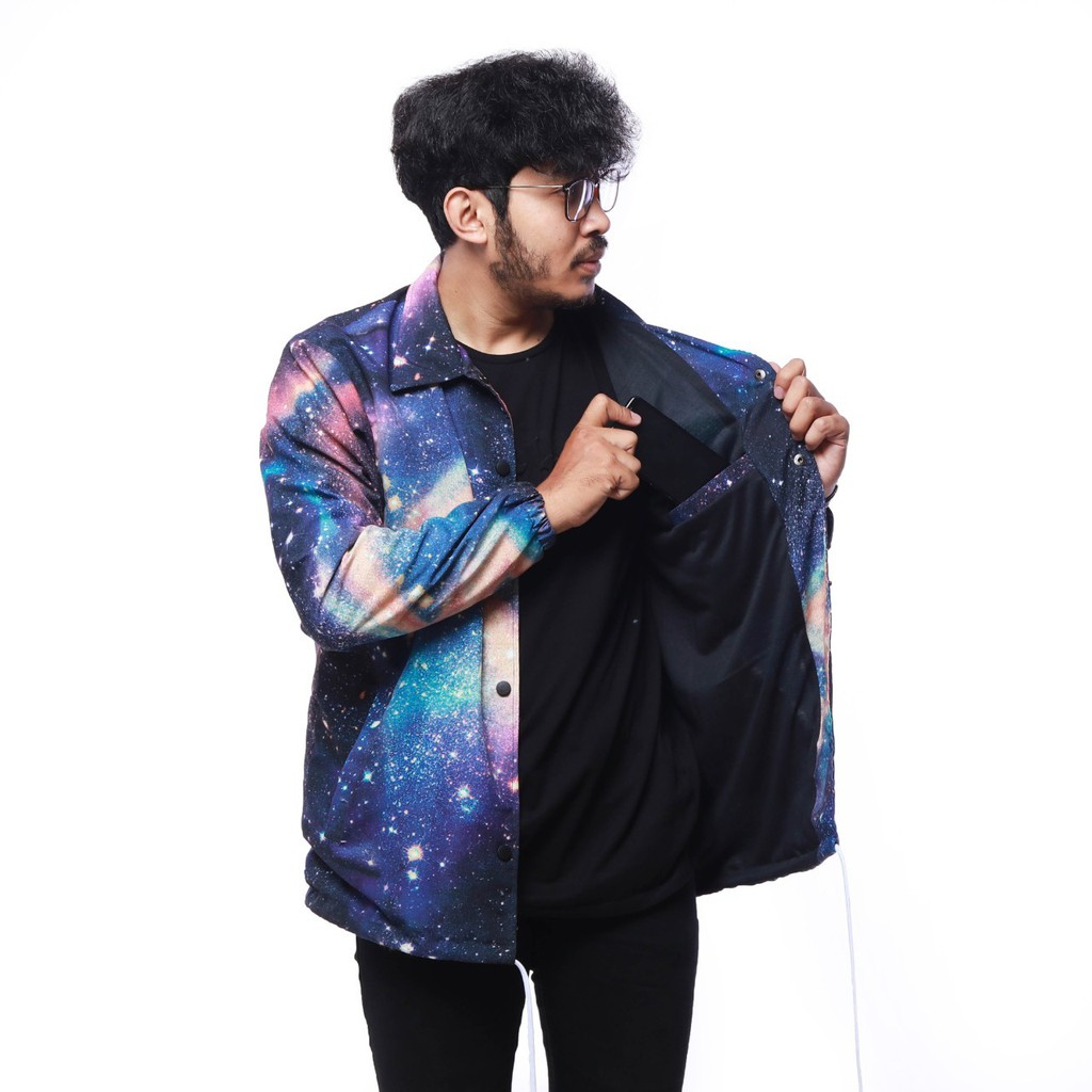 Jaket Pria Jaket Coach Fullprint Bleeding Famous Galaxy Jaket keren Terbaru Korea Style