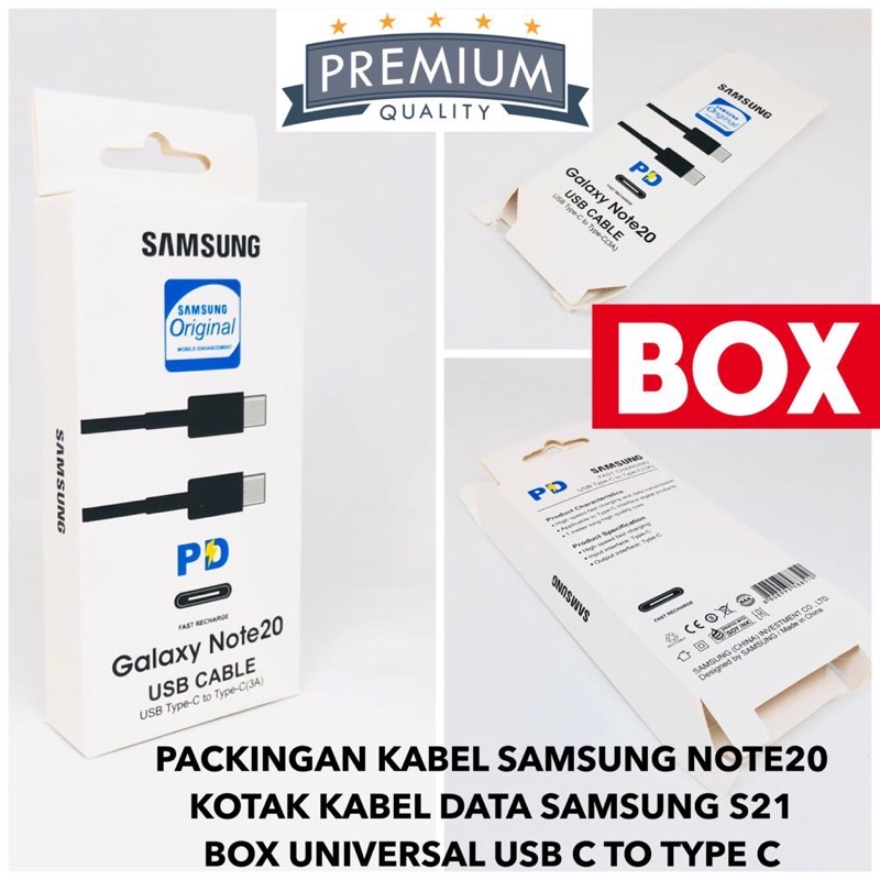 PACKINGAN KOTAK KABEL OFI SAMSUNG NOTE 20 SAMSUNG S21 BOX UNIVERSAL TYPE C