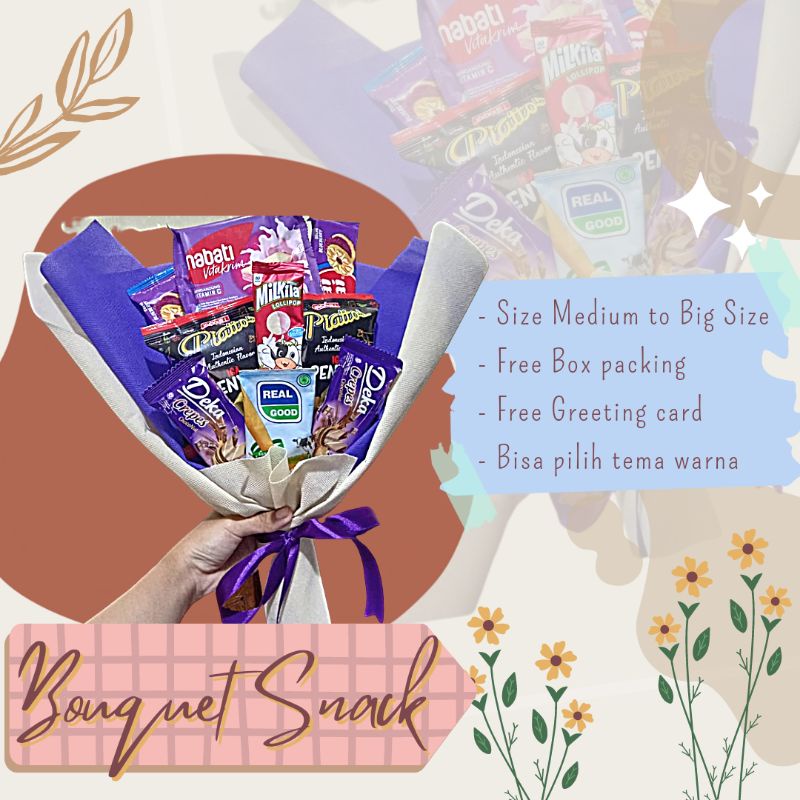 

Snack Bouquet || Snack Buket || Kado || Gift || Hampers Wisuda/Ultah/Lebaran