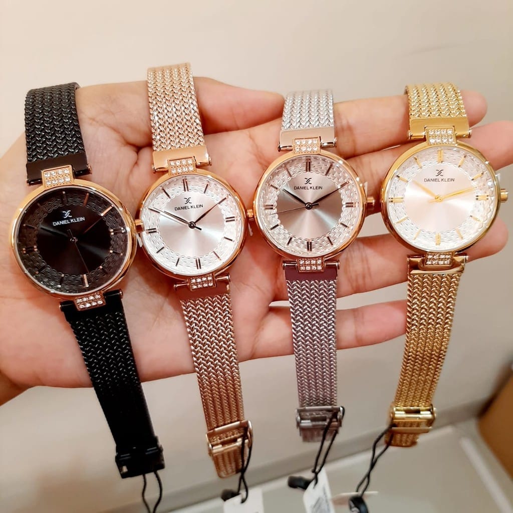 JAM WANITA DANIEL KLEIN DK112470-5 BLACK ROSEGOLD ORIGINAL ORI