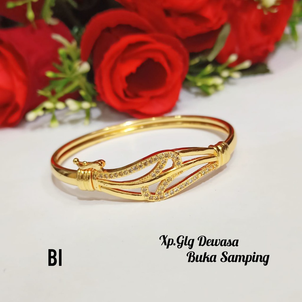 Gelang Dewasa TITANIUM Bangkok variasi motif,perhiasan emas Korea tidak karat COD