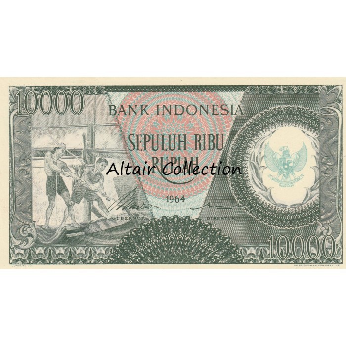 Uang Kuno 10000 Rupiah 1964 Pekerja Garuda