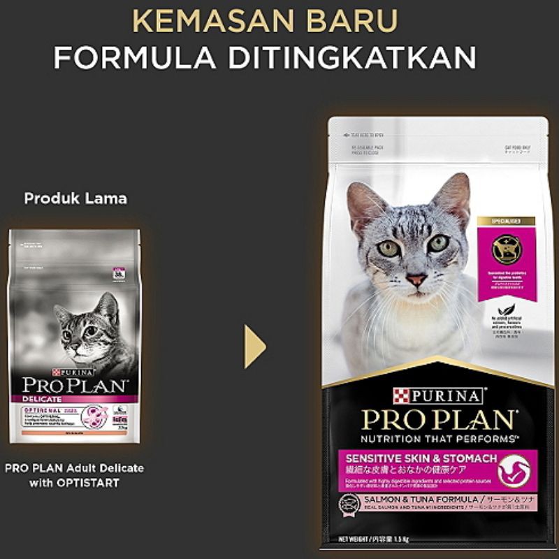 Proplan Cat Sensitive Skin &amp; Stomach 1,5kg / Pro Plan Adult Delicate