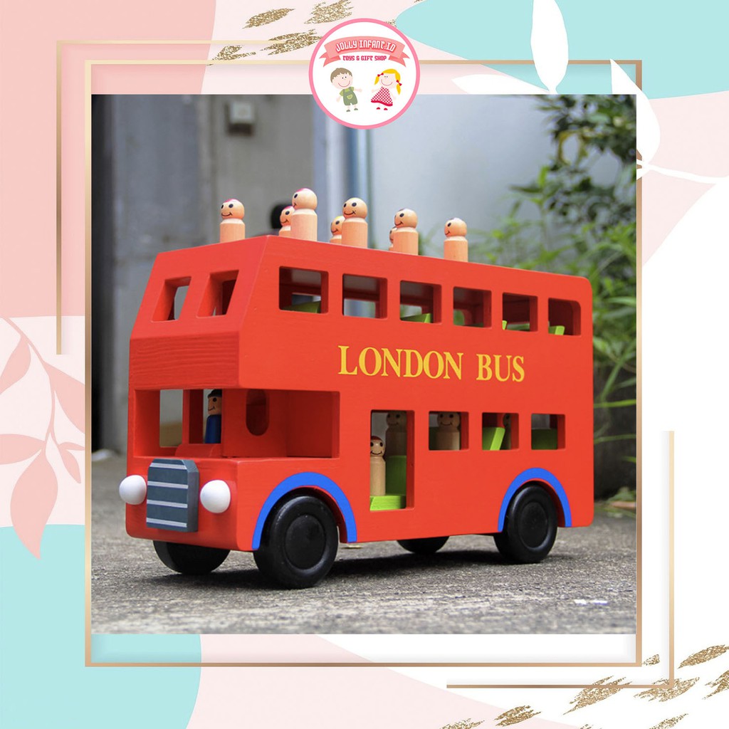 

[jollyinfant.id] A 63 Wooden London Double Dekker Bus