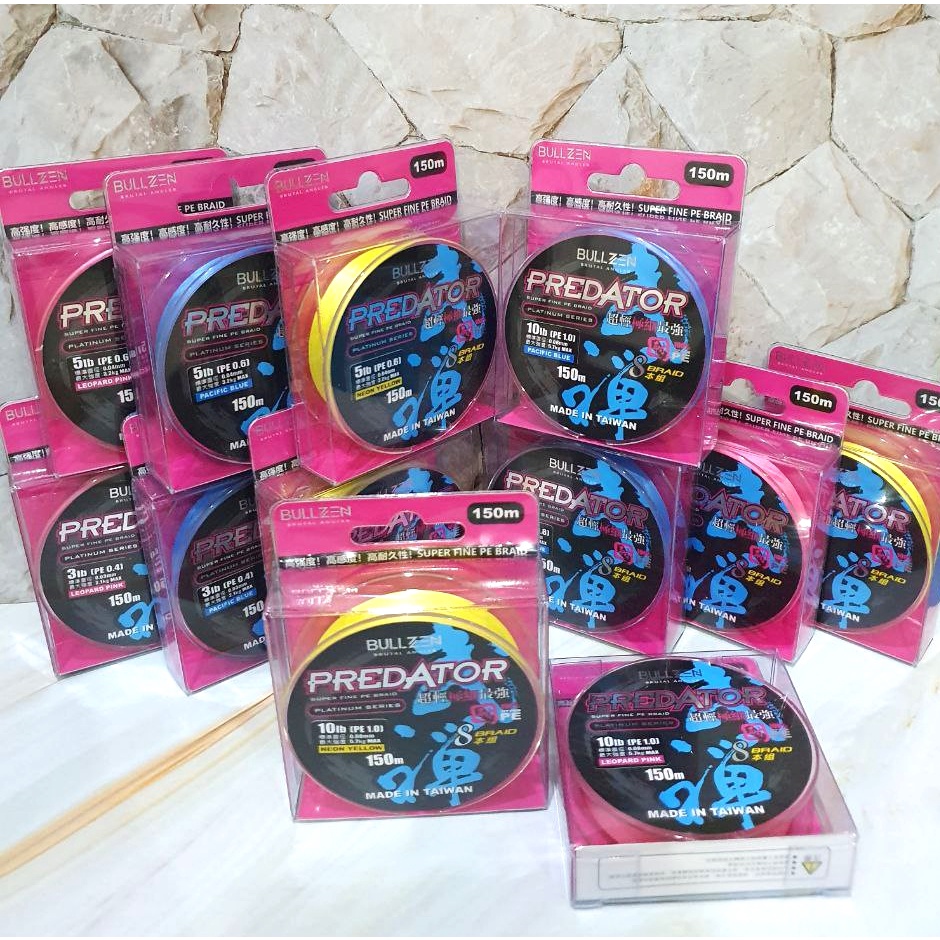 BULLZEN PE X8 PREDATOR Ultra Light 150m - Super Fine PE Braid