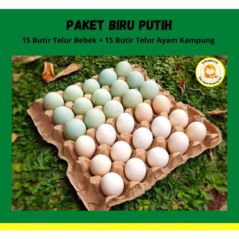 

Telur Bebek 15 Butir + Telur Ayam Kampung Asli 15 Butir