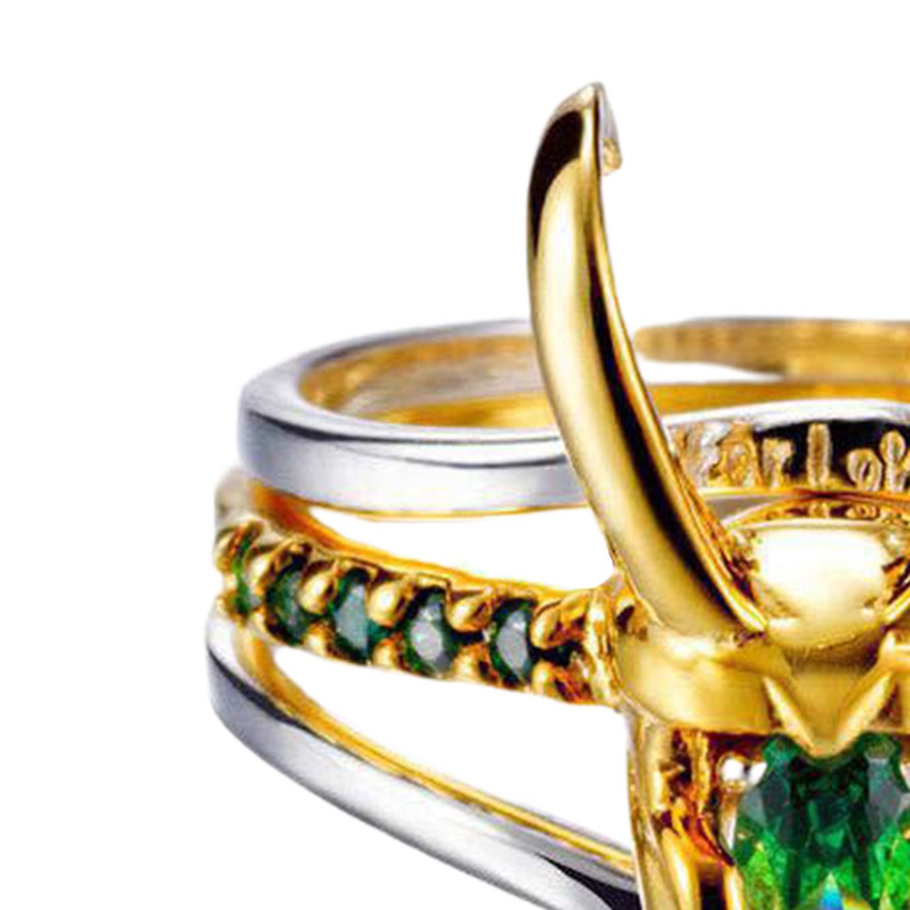 Hu Hu Hu Hu Hu Alat Bantu Pasang Kacamata♡ 3 Pcs / Set Cincin 3 In 1 Bentuk Helm Dapat Dilepas Bahan Cubic Zirconia Warna Hijau Untuk Unisex