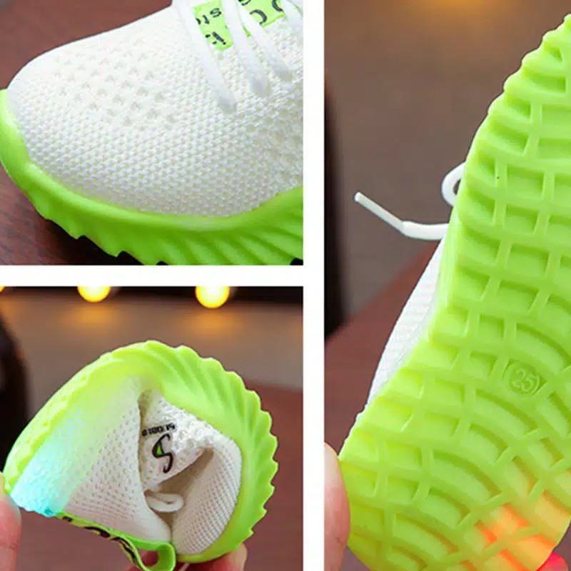 Sepatu Anak Cewek 4 Tahun SK OBB Sepatu Sneakers Anak Laki-Laki / Perempuan Casual Bayi Import LED