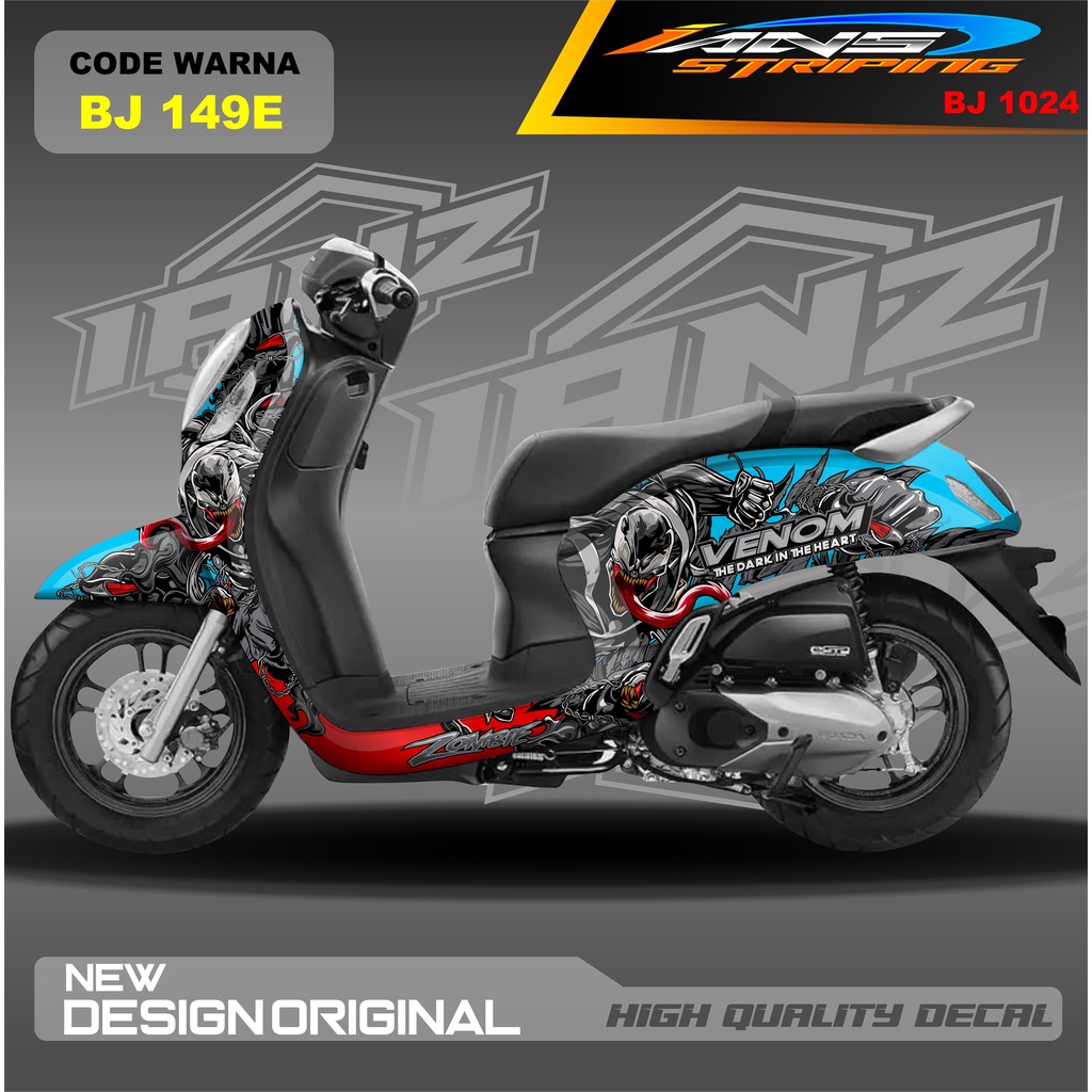 DECAL STICKER SCOOPY FULL BLOK BODI MOTOR / STICKER DECAL  HONDA SCOOPY FULL BODY / STICKER VARIASI SCOOPY TERBARU  / STICKER SCOOPY