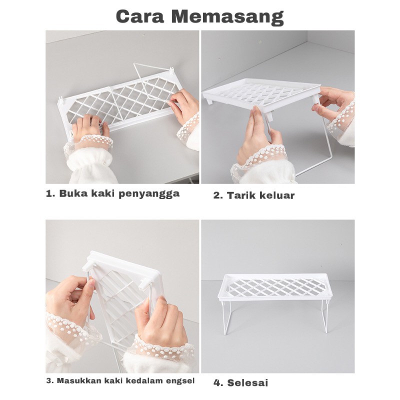 Rak Penyimpanan Lipat Serbaguna Meja Kantor Buku Storage Stationery Dekstop RT018