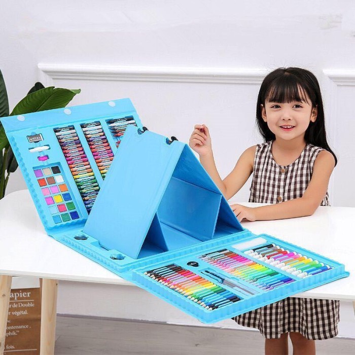 Painting Set Crayon Anak 208Pcs Pensil Warna Alat Lukis Mewarnai Gift