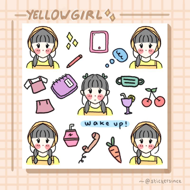 

Journal sticker cute yellow gurl