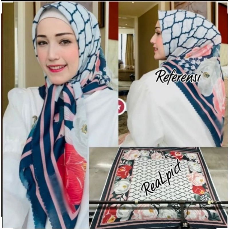 Kerudung Voal/ kerudung hijab motif Deenay kw/ Kerudung hijab polos/ Kerudung hijab bahan halus adem