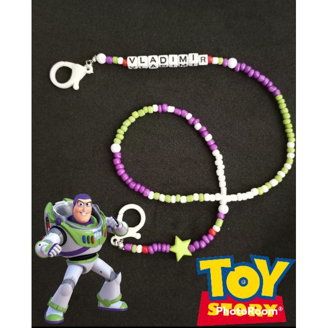 kalung masker anak tema buzz &quot;toy story&quot; / strap masker anak bisa request nama/tema/warna