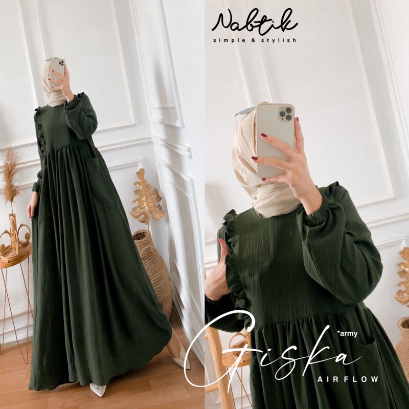 GISKA DRESS *AIRFLOW* BY NABTIK // Jaminan Barang Ori