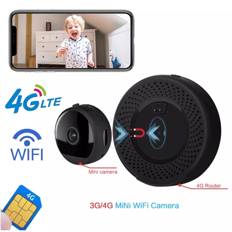 3G 4G Lte Portabel Mini Kamera 1080P Wifi  GSM SIM Kartu WIFI CCTV P2P Kamera Keamanan