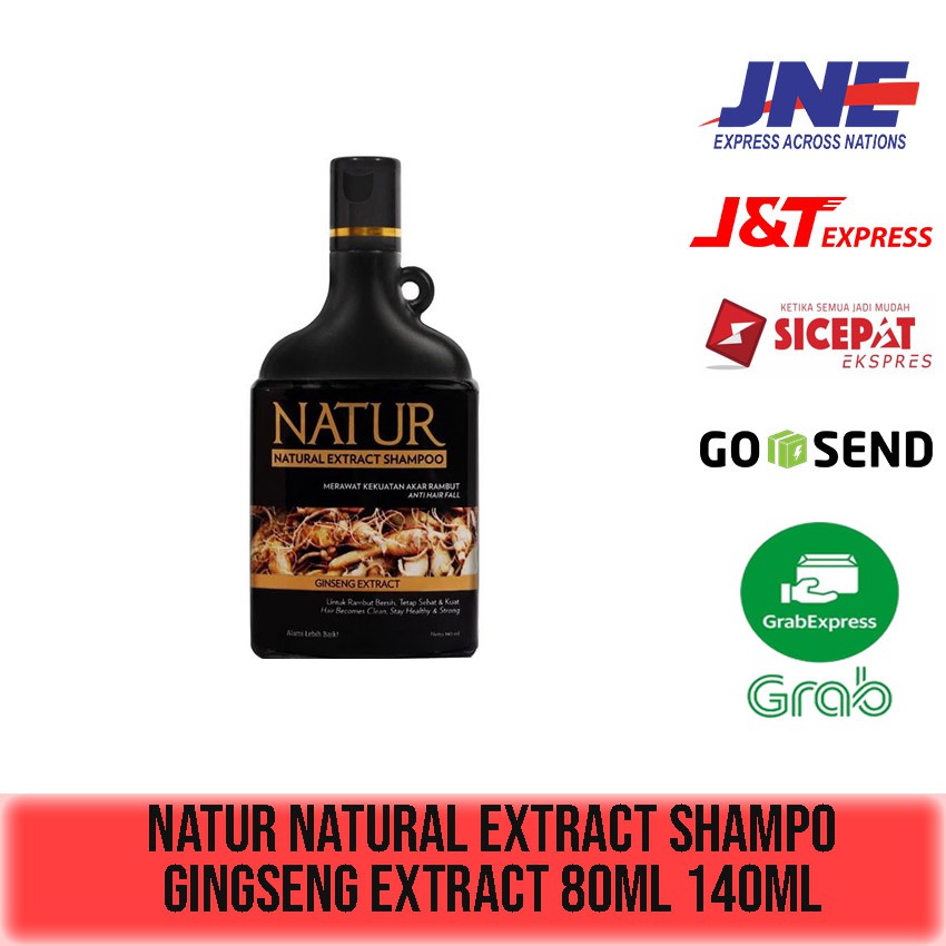 NATUR SHAMPOO EXTRACT GINSENG 80ml 140ml SHAMPOO RAMBUT RONTOK