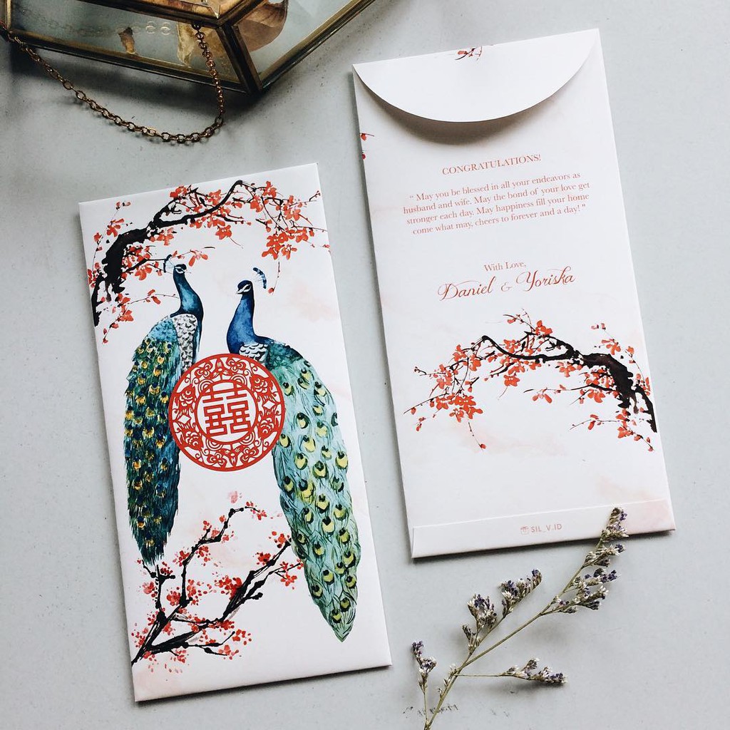 

Twin Peacock ( Angpao sangjit - custom angpao - Angpao Wedding )