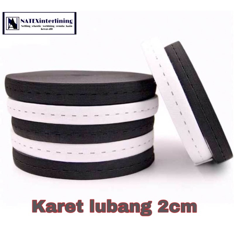 PENGUIN Karet Elastis Lubang Atau Bolong Untuk Celana atau Karet Kancing Untuk Baju Ukuran 2cm