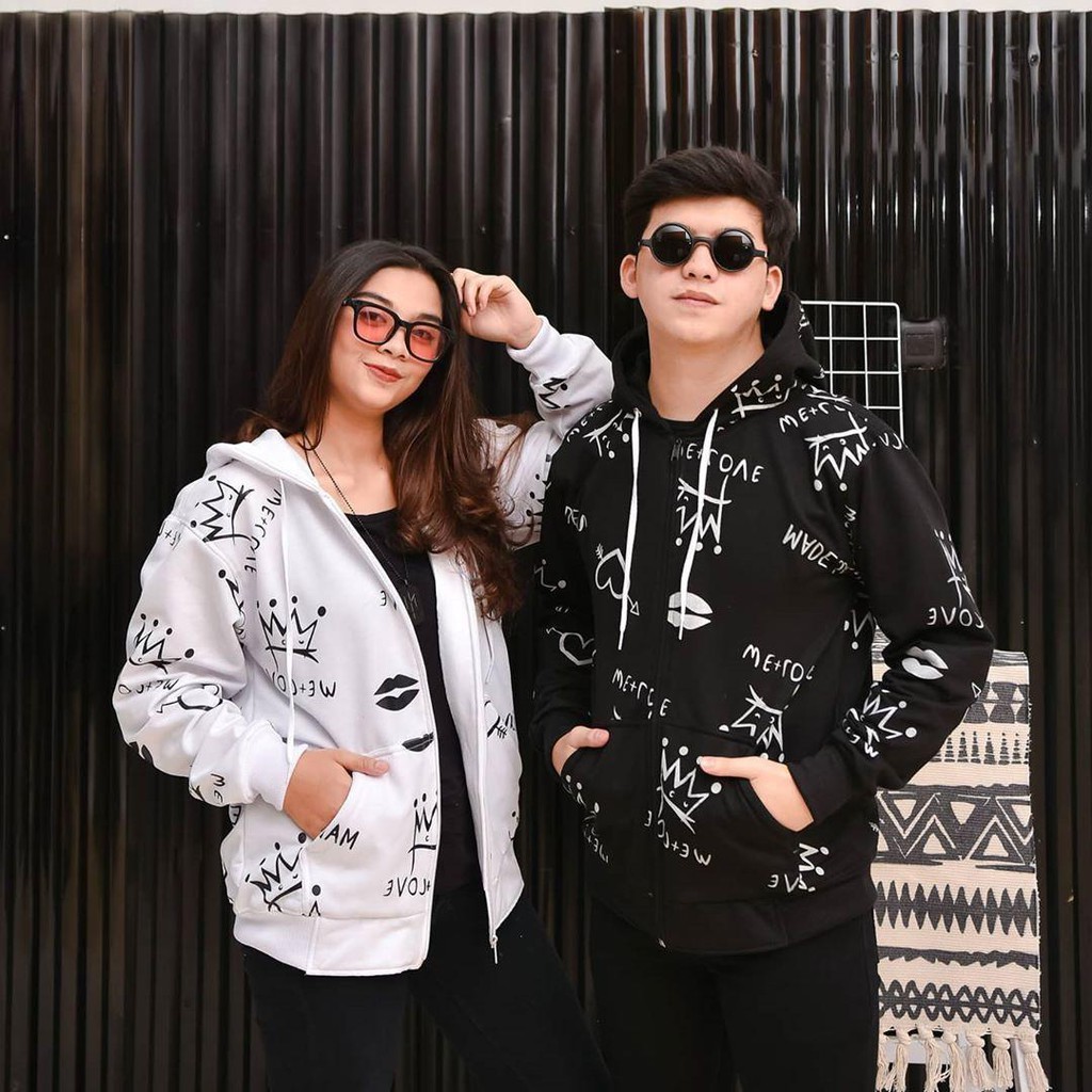 Crown Fullprint Zipper l Jaket Terbaru Pria dan Wanita