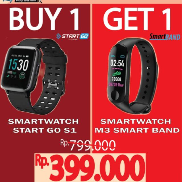 SMARTWATCH PROMO BUY ADVAN START GO S1 GET SMARTBAND M3 - GARANSI RESMI ADVAN