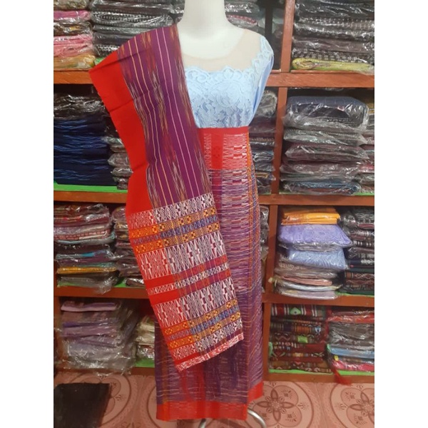 UNIK PAKAI HAIT - ASLI SONGKET TUMTUMAN FULL BENANG 100 FULL SINGER TUMTUMAN UNGU MERAH TENUN TANGAN