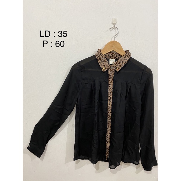preloved kemeja hitam transparan