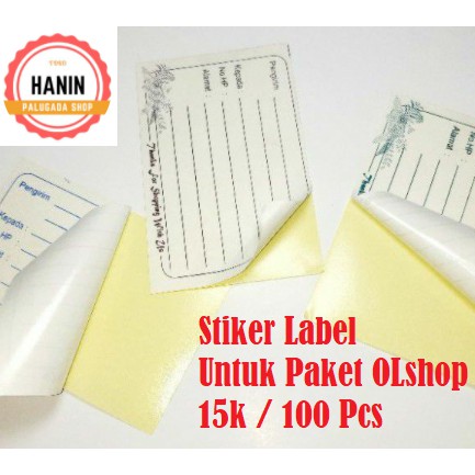 

LABEL STICKER (100 PCS) UKURAN 12 X 8 CM | LABEL STICKER UNTUK ONLINE SHOP | LABEL STICKER 100 PC