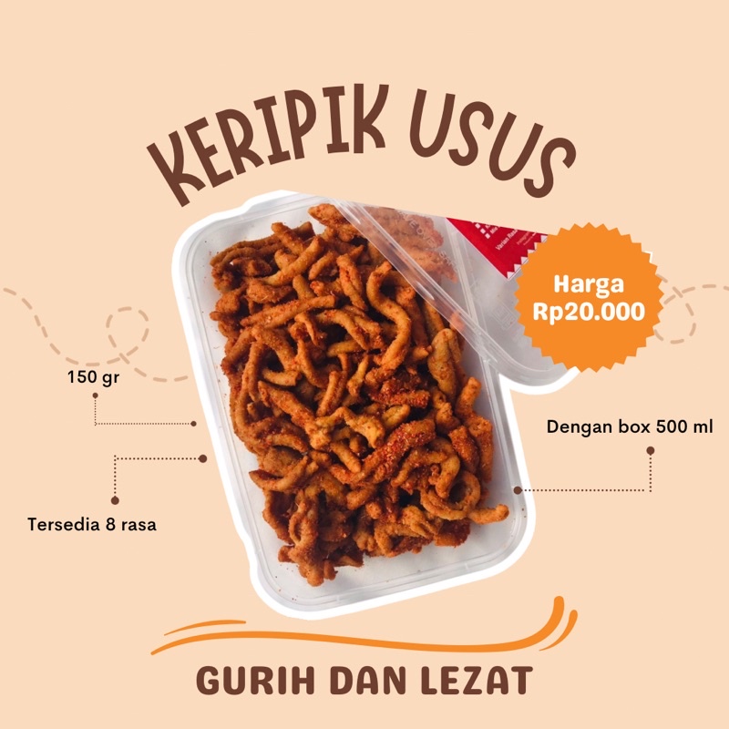 

[KINETIKA] KERIPIK USUS 8 RASA YANG LEZAT & GURIH DENGAN KEMASAN BOX