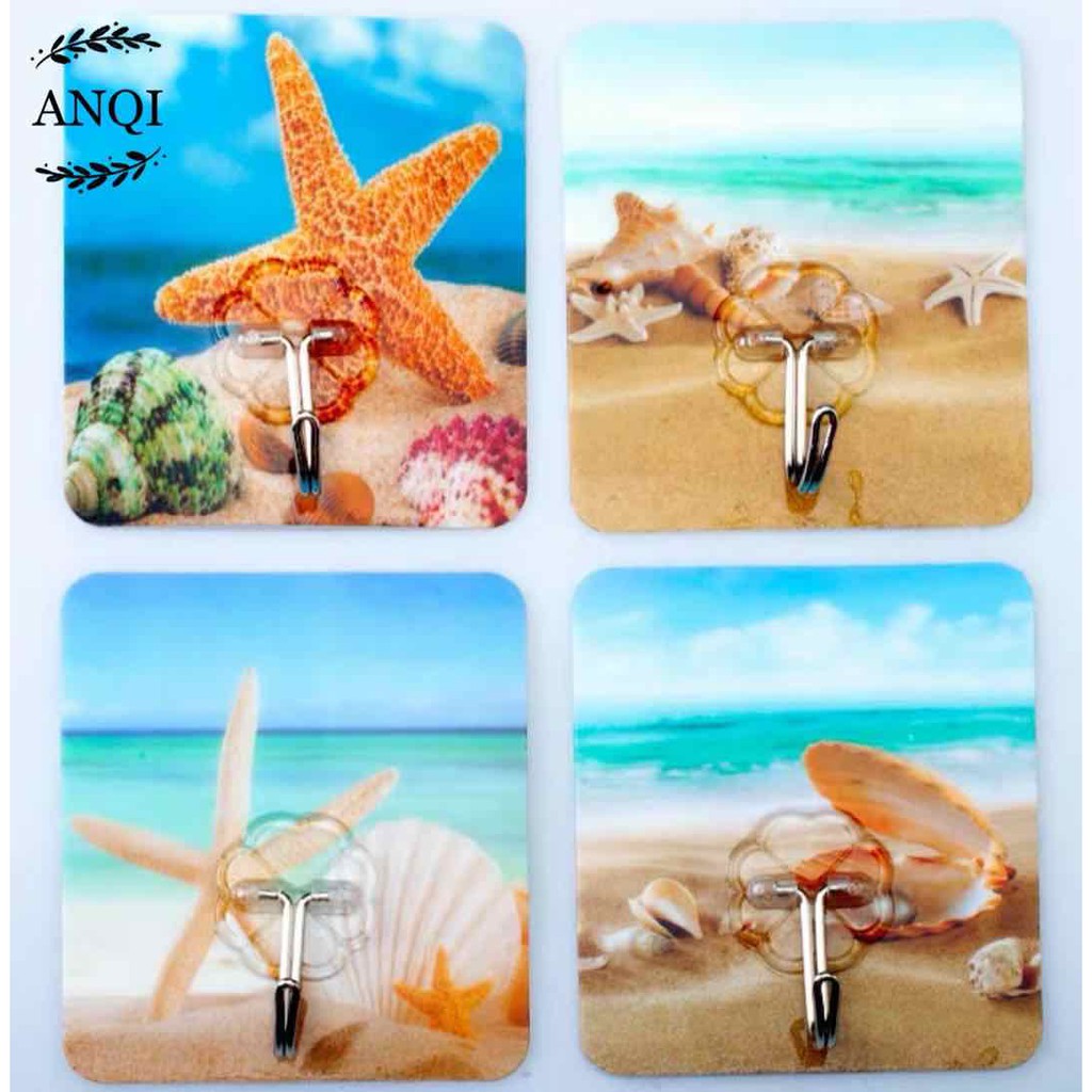 ANQI1888 Gantungan Hook Dinding warna bermotif Ukuran Besar/Gantungan HOOK/ Kail Tunggal Motif / DW