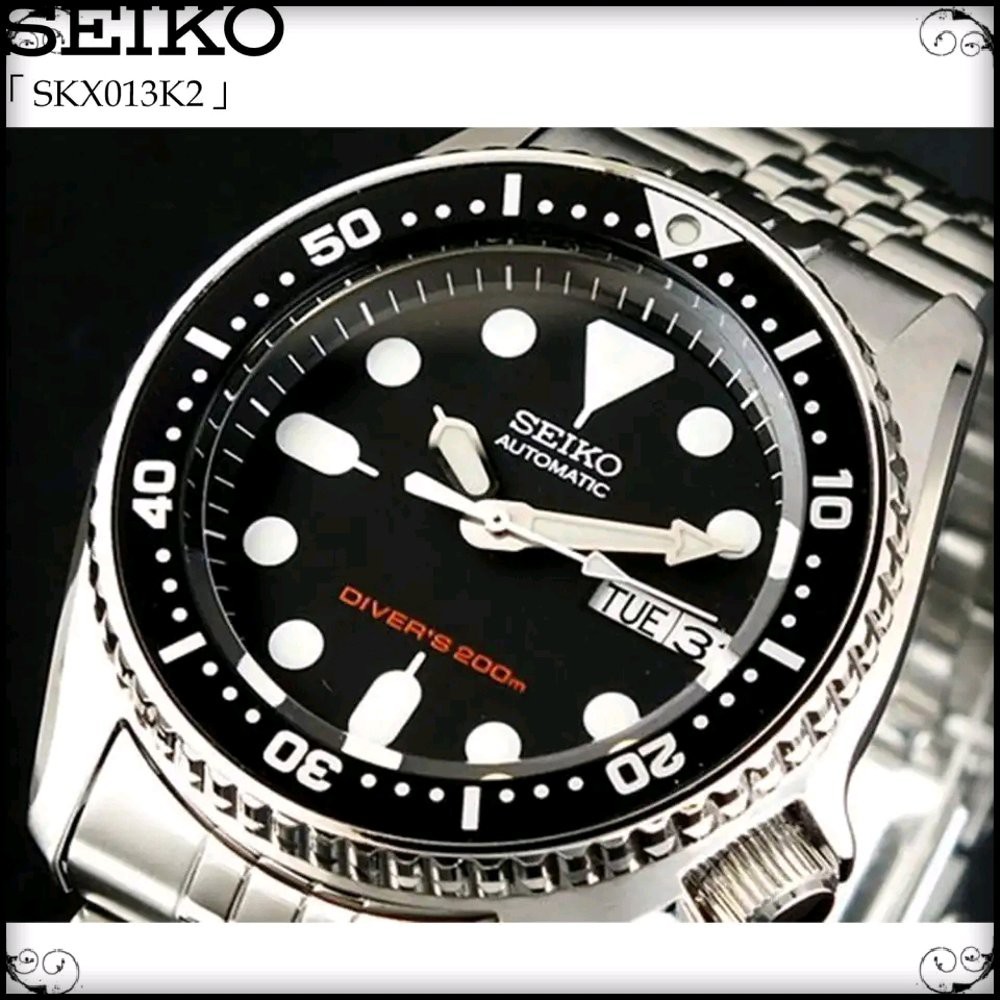 Jual Jam Tangan Automatic SEIKO 5 Sport SKX013K2 Black Silver Stainless Steel Original Terbatas