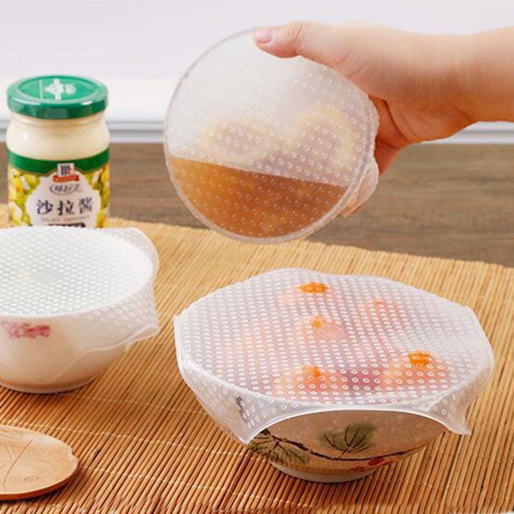 Tutup Peregangan Silikon Nanas BPA Free Flexible Cling Film Transparan Seal Cover Reusable Wadah Lids