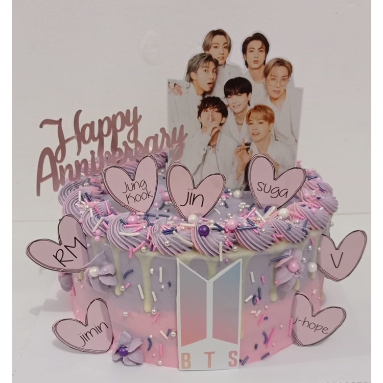 BTS LOVE Topper Cake Birthday / Hiasan Kue Ulang Tahun