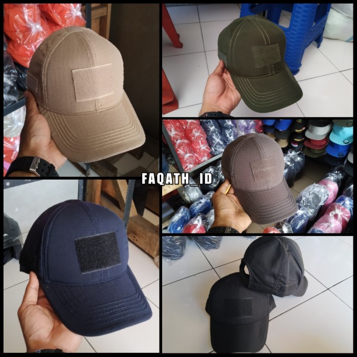 topi velcro tactical polos / topi tactical / topi taktikal - Hitam