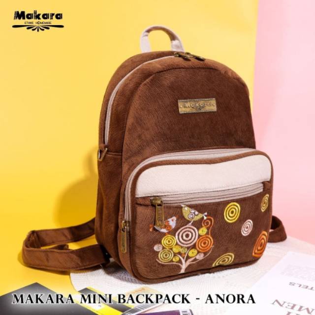 Tas Makara Mini Backpak Ransel Warna Coklat Annora