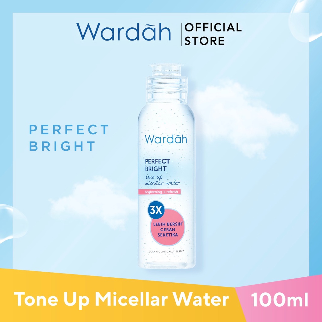 Wardah Perfect Bright Tone Up Micellar Water 100 ml - Micellar Water dengan Micelles Pencerah - COD