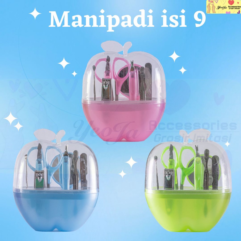 Alat Set Manikur Pedikur isi 9 jenis Bentuk Apel