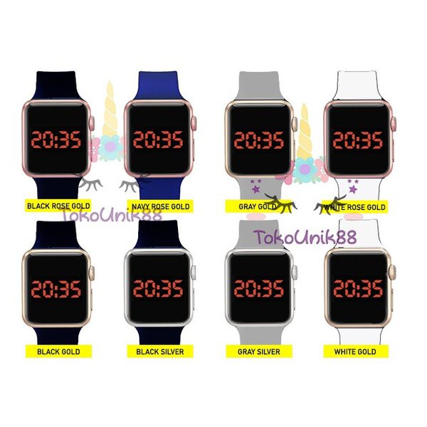 JAM TANGAN LED FASHION DIGITAL HITAM/GOLD/SILVER/PUTIH/ABU/NAVY-2