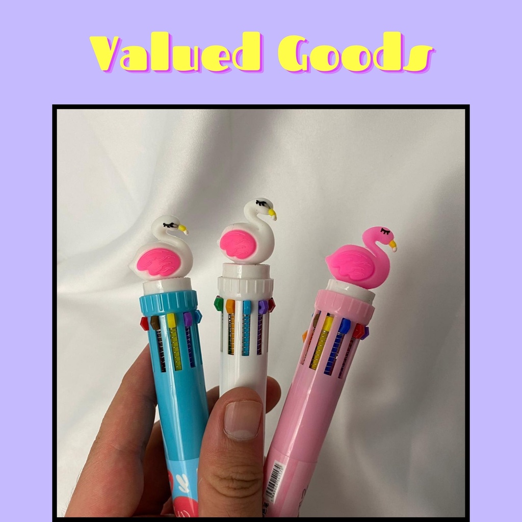 

Pulpen 10 Warna Flamingo - PINK PUTIH BIRU - pena lucu pen gel bolpoin bulpen warna warni unik alat tulis hadiah anak sekolah & kantor stationery cute karakter kartun - VALUED GOODS (VG)