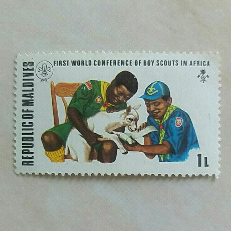 

(AA) Perangko Maladewa 1973 First World Conference of Boy Scouts in Africa 1L Mint